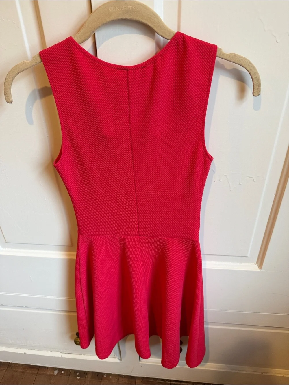 love...ady Hot Pink Sleeveless Fit & Flare Dress with Keyhole